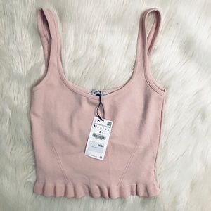 🌻NWT - ZARA - FLOUNCY KNIT TANK